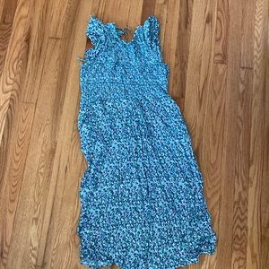 Smocked Flutter Sleeve Midi Dress